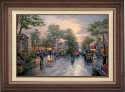 Thomas Kinkade ~ Carmel, Sunset on Ocean Avenue ~ 18x27 ~ S/N Oil on Canvas - Image 1 of 2