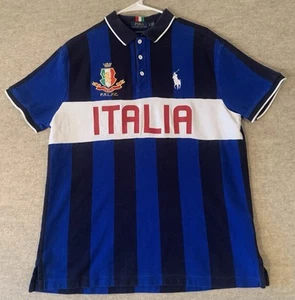 Polo Ralph Lauren Italia Blue Polo Shirt #10 Large See Measurements - Picture 1 of 11