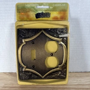 VTG Amerock Antique Brass Monterey Single Switch & Outlet Plate Cover Gothic - Picture 1 of 4