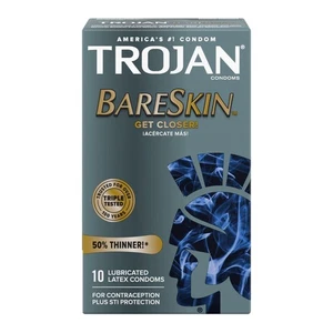 Trojan Bareskin Premium Thin Lubricated Condoms - 10 Count - Picture 1 of 9