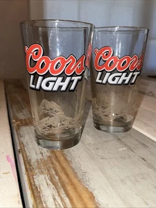 Juego de (2) vasos de cerveza Coors Light con textura Rocky Mountain 16 onzas - Imagen 1 de 11