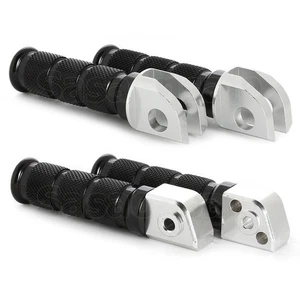 Black Front+Rear CNC Anodized Foot Pegs Motorcycle Rest for Kawasaki Ninja ZX-R - Picture 1 of 5