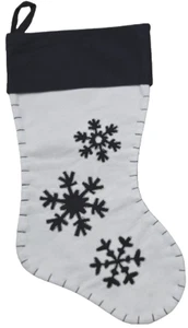 Vintage 2003 Rauch Industries Christmas Stockings White Snowflakes Applique! - Picture 1 of 1