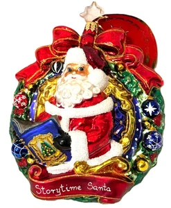 Christopher Radko Ornamento Santa Story Time Gema (1021070) 2 Caras Navidad - Imagen 1 de 10