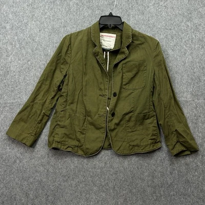 Блейзер женский Cartonnier из льняной смеси с трубками для мальчиков размер 12 оливковые пуговицы спереди - Изображение 1 из 4