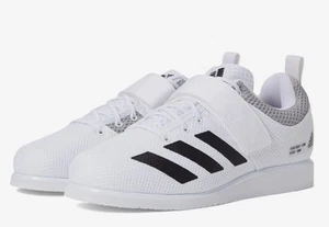 Adidas Powerlift 5 White Black Synthetic Lace Up Weightlifting Shoe Men Sz 10.5 - Picture 1 of 6