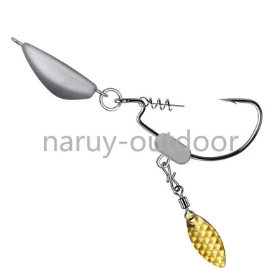 10er Pack Swimbait Jigköpfe Unkrautfrei Offset Weighted Hook mit Willow... - Bild 1 von 4