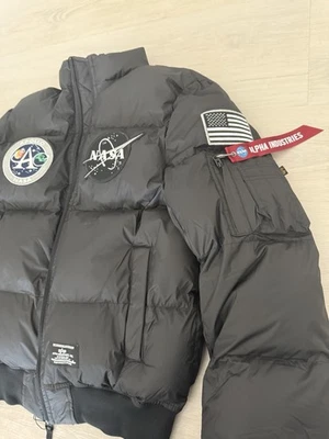 NEW Alpha Industries Man On The Moon MA-1 Quilted Flight Jacket Men’s Small RARE - Image 1 of 4