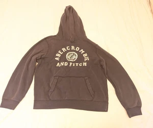 Y2K Abercrombie & Fitch Navy Blue Pullover Hoodie Men’s Size L Logo Crest 1892 - Foto 1 di 7