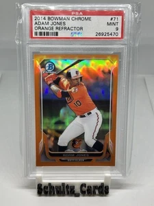 2014 Bowman Chrome 'Orange Refractor' Adam Jones #71 serial'd 03/25 PSA 9 Pop 1 - Picture 1 of 2