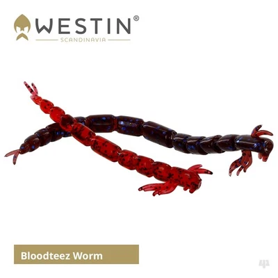Westin BloodTeez Worm Lures - Perch Chub Trout Wrasse Predator LRF Sea Fishing