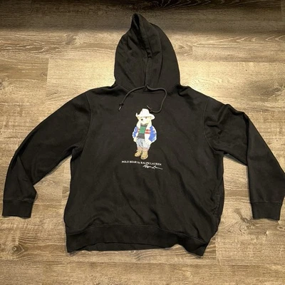 Polo Bear Ralph Lauren Sudadera con Capucha Para Hombre XXL Negro Rancho Vaquero Foto 1 de 4