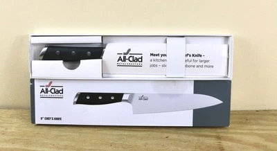 ПОЛНОСТЬЮ плакированный нож шеф-повара из нержавеющей стали 8 дюймов универсальный НОВЫЙ - Изображение 1 из 4