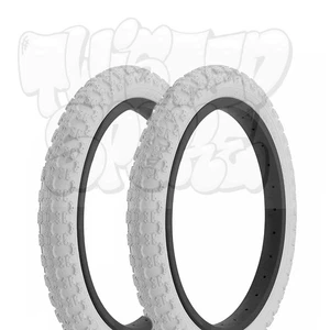 PAIR Duro Comp III BMX Dirt Kids Bike Replacement Tires 16 x 2.125 White - Picture 1 of 2