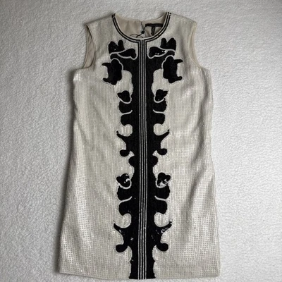 BCBGMaxAzria Geri Dust Combo Sequin Motif Shift Dress Size M - Image 1 of 4