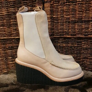 Stivali donna Rag & Bone nuovi senza scatola 10 panna sloane zeppa Chelsea pelle scamosciata Paloma - Foto 1 di 7