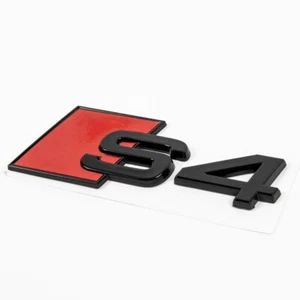 Logotipo Audi S4 nuevo metal negro brillo insignia emblema pegatina para A4 S4 He... - Imagen 1 de 6