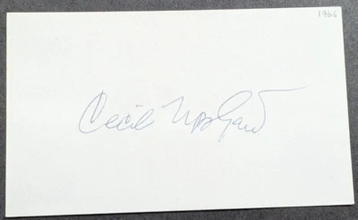 Cecil Upshaw - 1966 Debut Autographed 3x5 Index Card - Deceased 1995 - Image 1 of 2