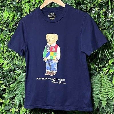 POLO RALPH LAUREN Shirts Big Boys Medium Blue Polo Bear Graphic T shirt 2759 - Image 1 of 4