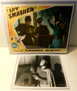 Spy Smasher Chapter 1 Repro Lobby Card "America Beware" plus Photo - Picture 1 of 3