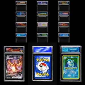 Estuche de losa de tarjetas de clasificación vacía + etiqueta personalizada Pokémon Topps Panini JCC - Imagen 1 de 29