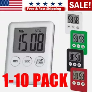 Large LCD Digital Kitchen Cooking Timer Count-Down Up Clock Loud Alarm Magnetic - Picture 1 of 15
