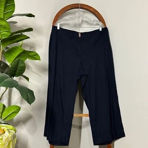 Pantalones J. Jill de lino elástico XL azul marino - Imagen 1 de 7