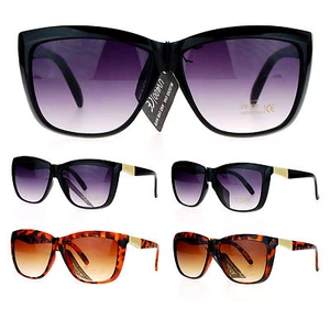 SA106 Retro Diva Womens Oversize Cat Eye Butterfly Plastic Sunglasses - Picture 1 of 21