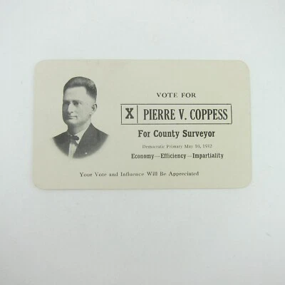 Wahlkarte Politischer Wahlkampf Darke County Ohio Pierre Coppess Vintage 1932 - Bild 1 von 4