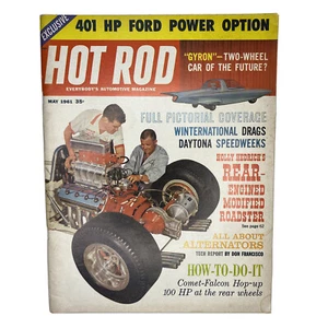 Hot Rod Magazine Original Vintage May 1961 Gyron Rear Engine Roadster 401HP Ford - Bild 1 von 2