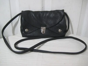 GROOM Paris Retro Black Leather Clutch Crossbody Bag. - Imagen 1 de 17