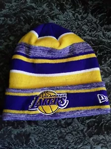 NBA LOS ANGELES LAKERS New Era CUFF KNIT BEANIE ADULT HAT PURPLE & GOLD - Picture 1 of 3