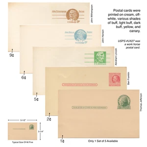 Vintage Set of 5 USPS #UX Series Pre-Stamped/Paid Postcards Uncirculated Blank - Picture 1 of 6