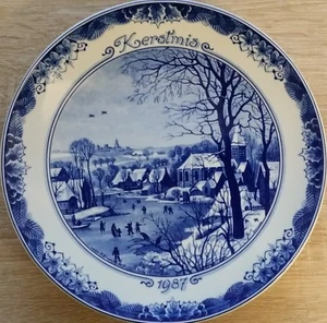 Delfts Kerstmis Weihnachtsteller, Wandteller von 1987, mit Echtheitszertifikat - Bild 1 von 5