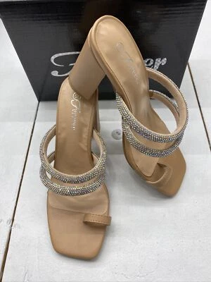 Forever Brand Ivory-52 Nude Jewel Strap Heeled Sandals ￼Women’s Size 5.5  NEW - Image 1 of 4