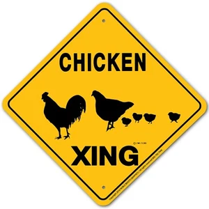 Chicken Xing Sign Aluminum 12 in X 12 in #20348 - Picture 1 of 4
