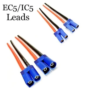 RCP EC5/IC5 Leads 10 awg wire 6" Length Male or Female 8 or 10 awg wire - Picture 1 of 23