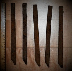 Rustic decor Antique (5) square nails spikes Barn Log cabin 5"+ - Picture 1 of 4