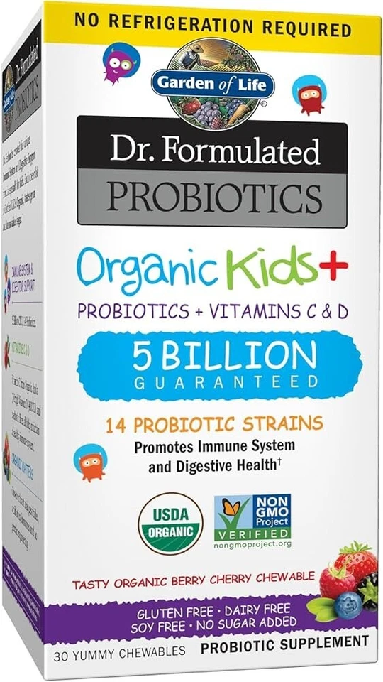 Garden of Life Dr. Probióticos formulados orgánicos para niños + bayas cereza estante estable Foto 1 de 1