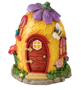 HearthSong Resin Fairy House Honeycomb Garden Decor Flowers Bees Colorful NIB - Picture 1 of 6