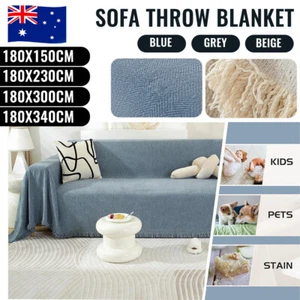Couch Throw Blanket Luxury Sofa Cover Pet Lounge Slipcover Protector Chenille AU - Picture 1 of 15