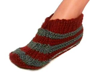 Knitted Booties Slippers Lorena Easy Printed Knitting Pattern - Picture 1 of 9