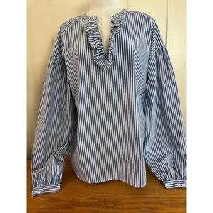 Blusa top grande a rayas manga completa Gap para mujer nueva con etiquetas - Imagen 1 de 10