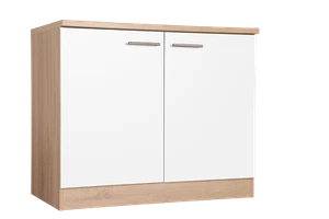 Lavabo Cocina 100CM Roble Madera Aserrada Áspera Blanco / Gris/Negro Merle - Imagen 1 de 14