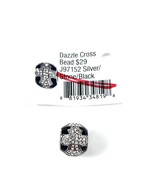 Brighton Dazzle Cross Bead, J97152, Crystals w/ Black Enamel, New With Tags - Image 1 of 4