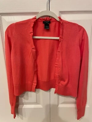 Свитер женский Ann Taylor XS льняная смесь коралловый кардиган с открытой передней частью - Изображение 1 из 3