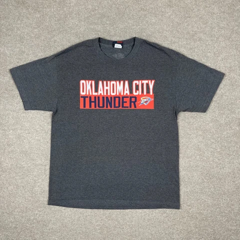 Oklahoma City Thunder T Shirt Mens Size L Gray Short Sleeve Majestic Westbrook Cover