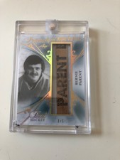 2017/18 LEAF PEARL BERNIE PARENT GAME USED PERSONALIZED NAMEPLATE #1/1 RARE