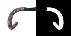 BTP Bicycle Handlebar Tape NIGHT GUARD REFLECTIVE RAINBOW Road Touring MTB Bikes - Picture 1 of 4