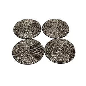 "Handcrafted Bead Coaster-Elegant & Durable Drink Coasters- Perfect Home Decor" - Picture 1 of 7